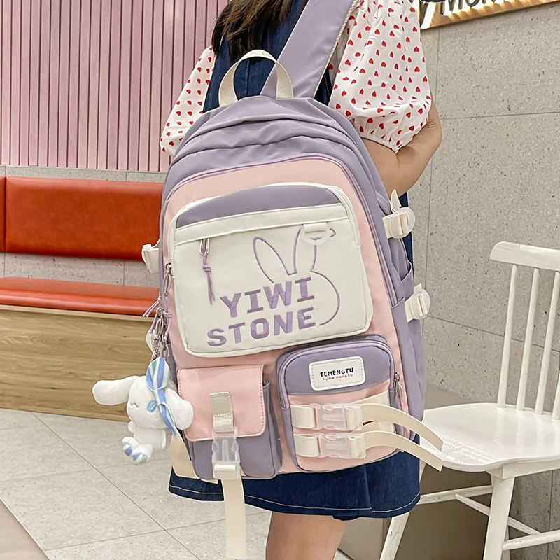 Раница за ученици, училищен раница с много джобове, нов скъпа раница в стил kawai Харадзюку за момчета и момичета, универсална чанта