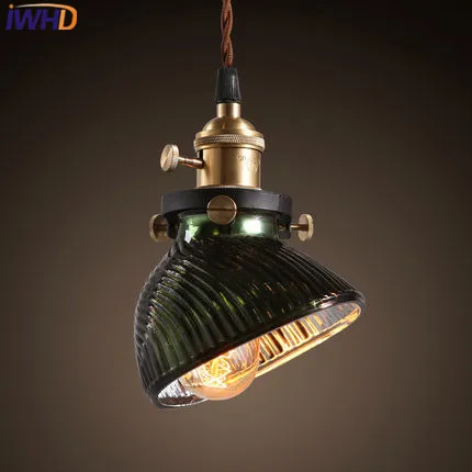 IWHD Стъклена Реколта Лампа Висящи Лампи В Стил loft Промишлени Висящи Лампи Ретро Спалня Hanglamp Лампа Lamparas