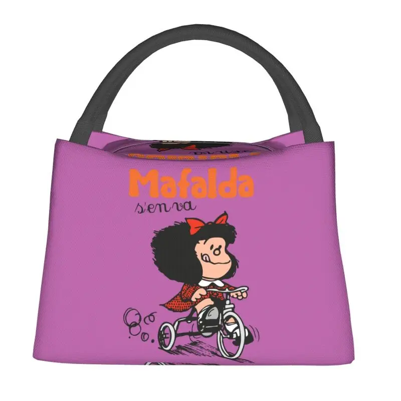 Kawaii Mafalda Колоездене Изолирано Чанта за Обяд за Жени Quino Комикси Cartoon Cooler Термална Чанта за Обяд на Плажа на Къмпинг, за Пътуване