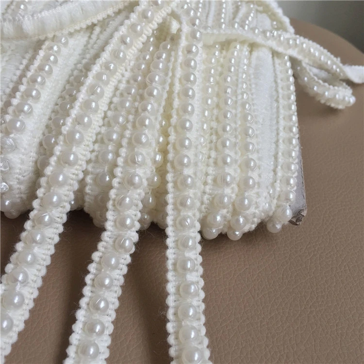 Красив Дизайн Дантелени апликации с бродерия Кабел Декор Сватбена рокля Дантелени апликации с Ширина около 15,5 см 5 ярда /страна (бели на цвят)