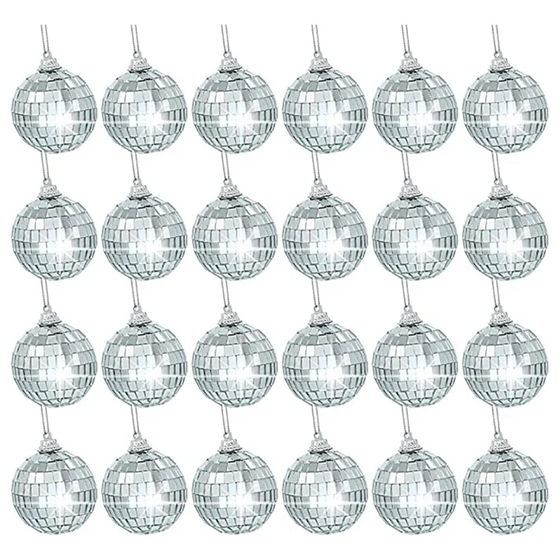 Топки огледала, орнаменти топчета диско сребро за украса на сватбени партита Елхи