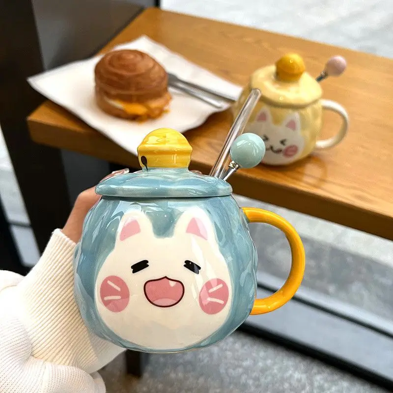 Супер симпатична керамична чашата за кафе лъки котка