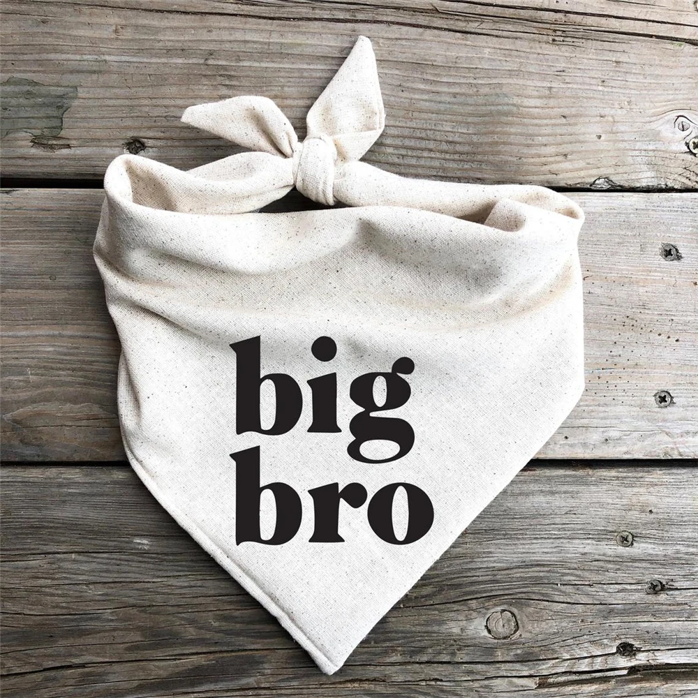 Персонализиране на Датата на Big Bro Куче кърпа обява за бременност детски снимки на новата дете минималистичен минимален стил прости овесени крем