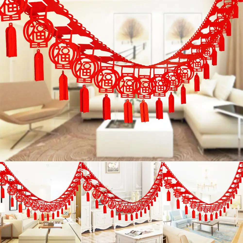 2023 Нова Година Дръпнете Флаг Овесени Ядки Банер На Китайския Пролетен Фестивал Стенен Банер Година На Заека Традиционен Домашен Интериор Окачване