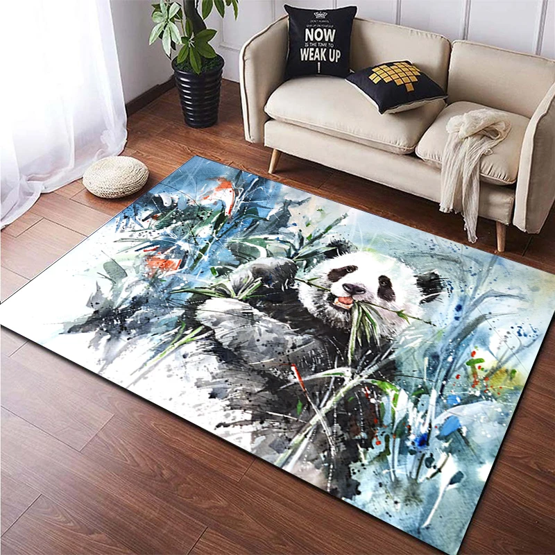 панда по поръчка нескользящий килим, килимче за хола килимче за йога декорация на дома, детски подложка за проследяването стъпки пълзи аниме декор мат