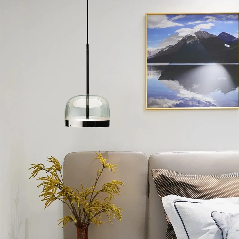 Постмодернистская модерен полилей просто със стъклен капак благородна хол, спалня, нощно шкафче с трапезария и домашно осветление