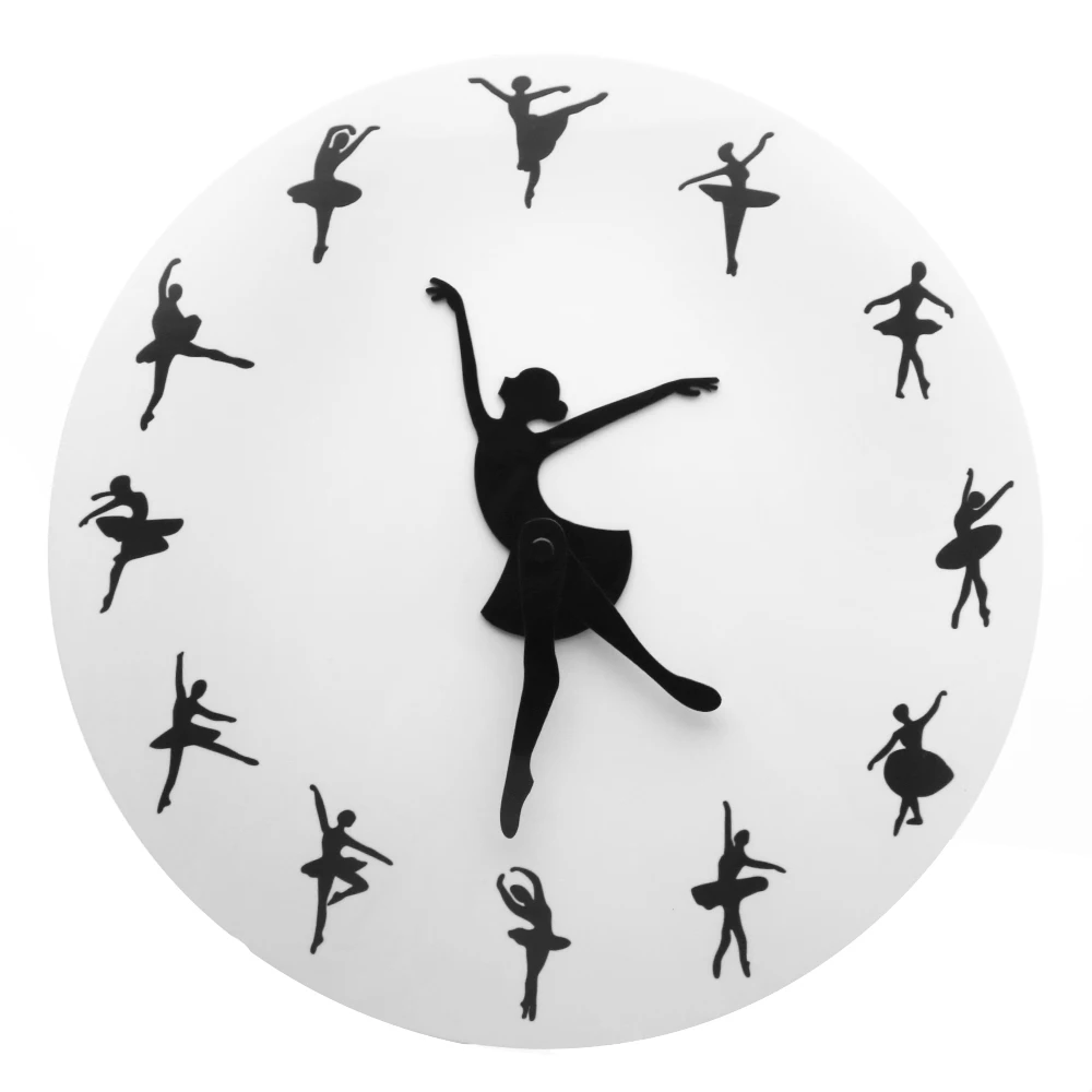 Балерина Стенни Часовници Zegar Scienny Тих Почистване На Кристални Акрилни Часовници Танцуваща Дама Момичета Стрелките На Часовника Балетные Подаръци За Нея
