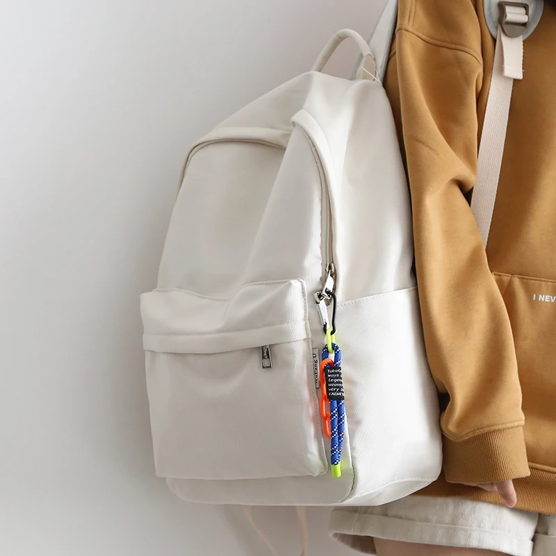 2022 Прост свеж дизайн чист цвят, мъжки и женски раница модерна чанта за отдих, училищни, студентски портретно чанта тийнейджърката пътна чанта млада