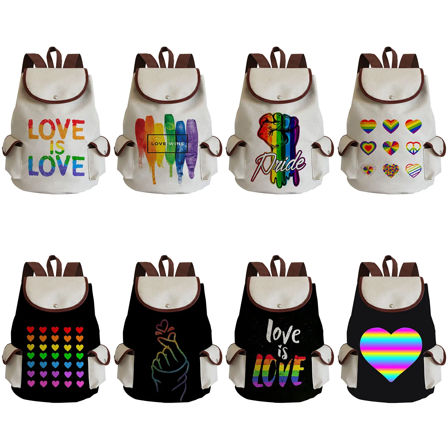 Love is Love Rainbow Графичен Раница За Студенти За Жени, Модерен Раница С Принтом, Голям Капацитет, Преносими Училище Раница За Момичета
