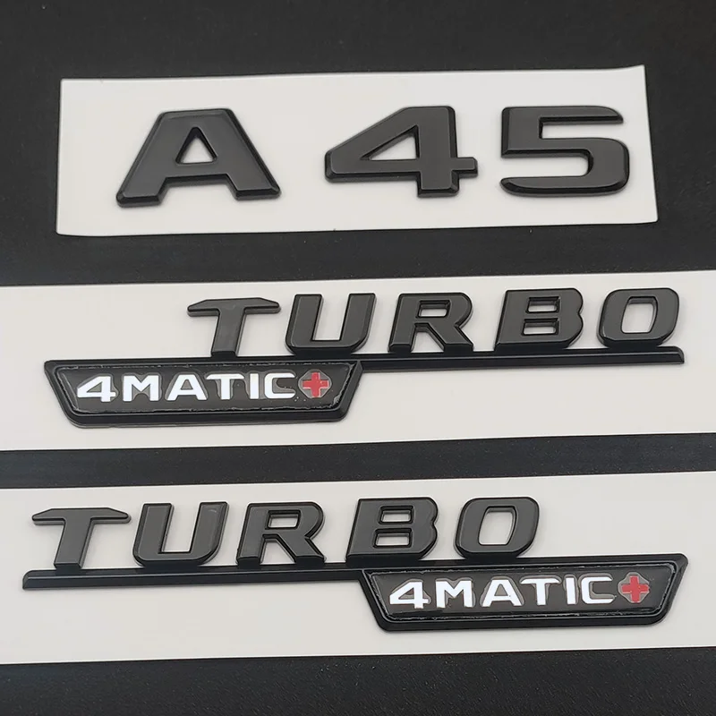3d ABS Черна Кола Букви Багажника Крило Страничната Икона Turbo 4matic Емблемата на Стикер За Mercedes A45 AMG W176 W177 Аксесоари С Логото на