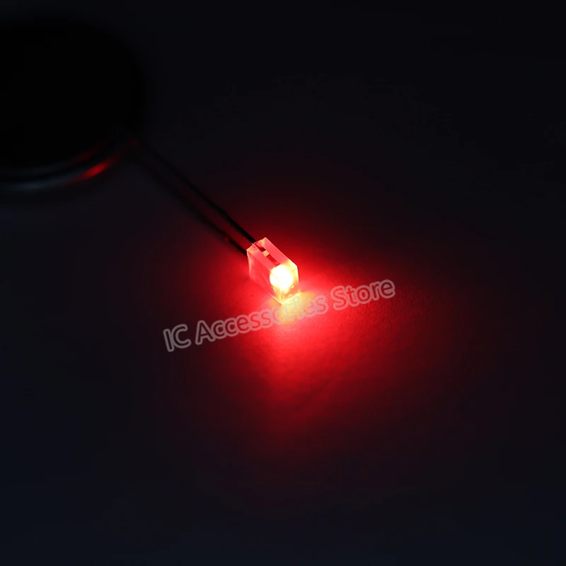 100шт. 1*3*4 червен светодиод led крушка крушка 1x3x4 червена светлина 134 лампа крушка осветление квадратен плосък индикатор