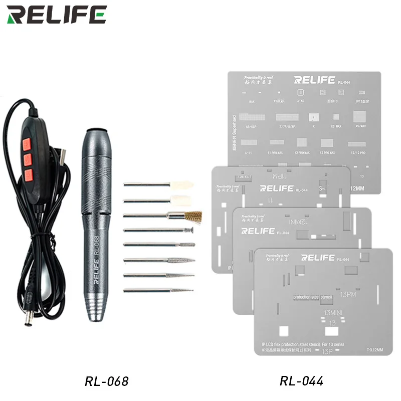 RELIFE RL-044 IP6S-13PM LCD екран Интегрирана Мрежа За Засаждане на Пютър Екран Ремонт на Стоманена Мрежа Комплект за Защита на Кабела 4 бр.