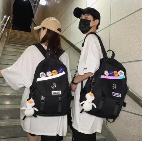 Модерен нова тенденция раница с голям капацитет за почивка прост спортна раница японската студентски чанта