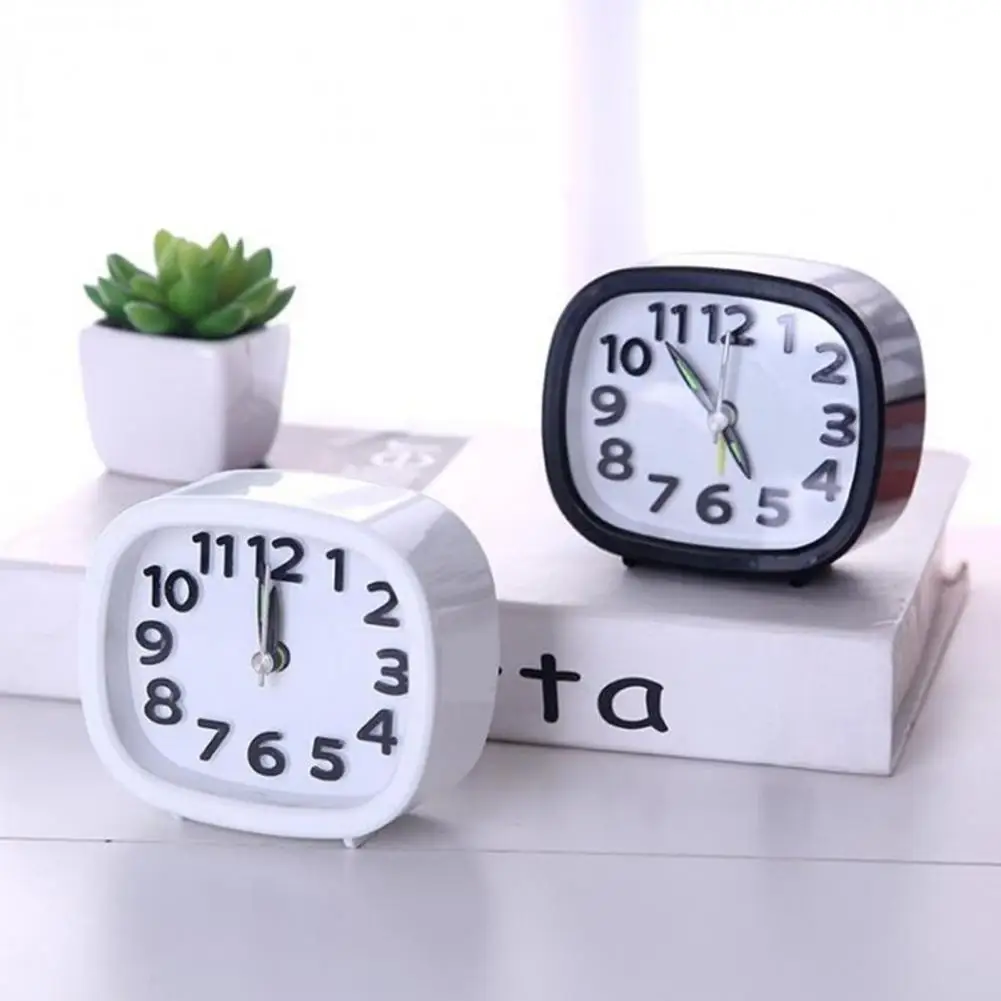 Настолни Часовници Безшумен Многофункционален Малък Кръг Нощни Аналогов Будилник за Ежедневна употреба