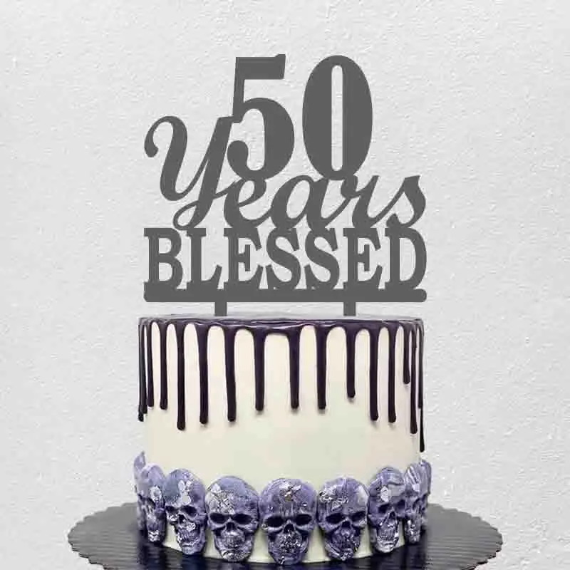 50 Години Благословенного годишнината на тортата Topper На Поръчка е Вашият Номер на Години, Благословени На Годишнина от сватбата и Украса на торта за Рожден Ден